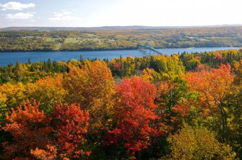 The Seal Island Bridge across an arm of the Bras d'Or Lakes on Cape Breton Island - Credit Photo Nova Scotia Tourism