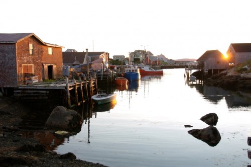 The setting sun at the fishing village at Peggy's Cove on Nova Scotia's South Shore - Credit Photo Nova Scotia Tourism