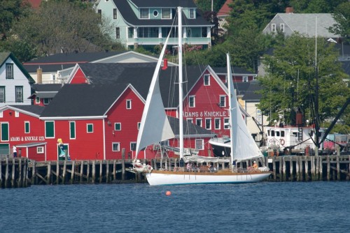 Tour boat, Eastern Star, sails in along the waterfront of the fishing town of Lunenburg - Credit Photo Nova Scotia Tourism